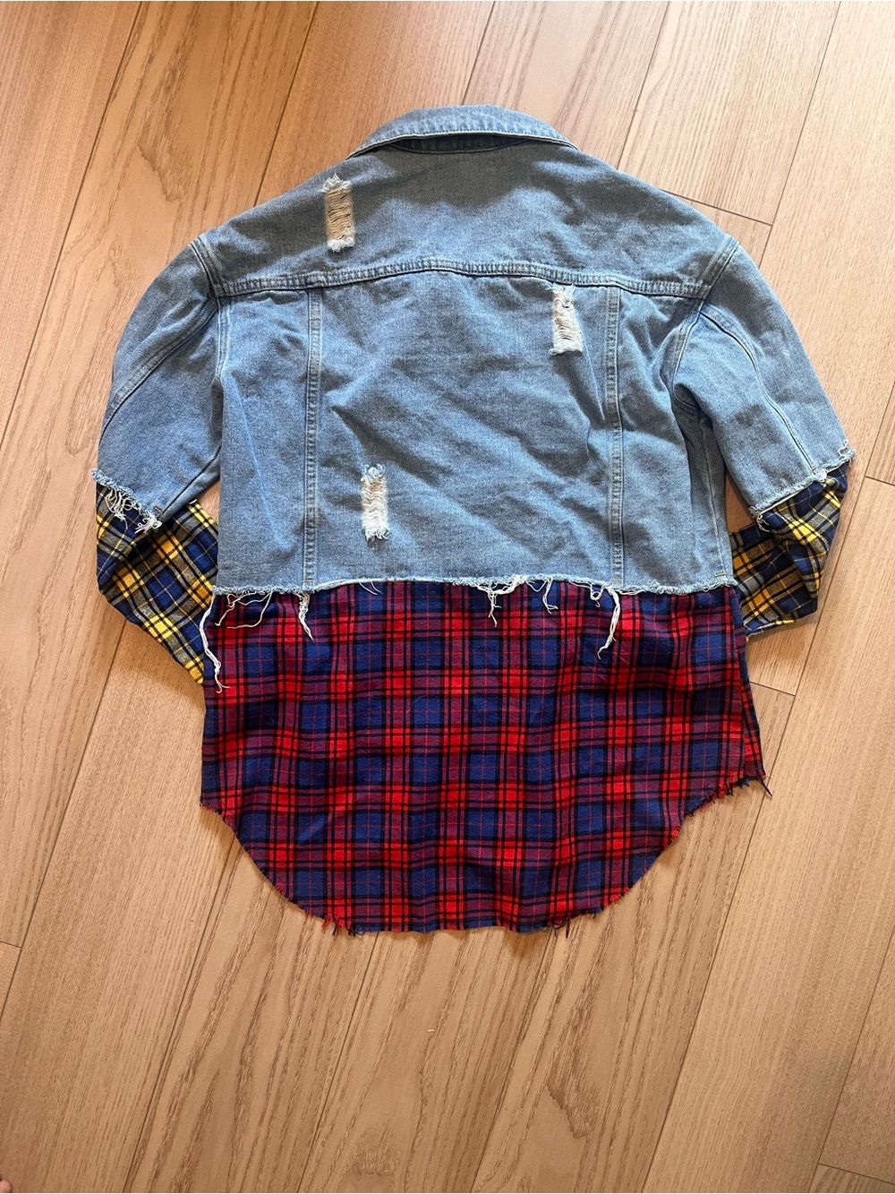 Fashion Nova Light Blue Denim Jacket with White Label - Picture 4 of 6